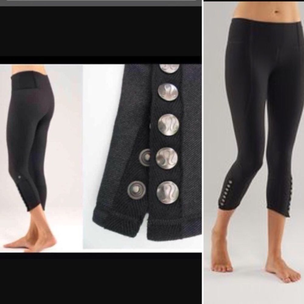Lululemon black Snap me up Capri leggings Sz 4